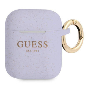 Oryginalne Etui Apple Airpods Guess Silicone Glitter (gua2sggeu) Fioletowe
