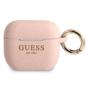 Oryginalne Etui Apple Airpods 3 Guess Silicone Glitter (gua3sggep) Różowe