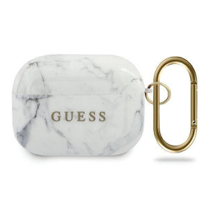 Etui Apple Airpods Pro Guess Marble Collection (guacaptpumawh) Białe