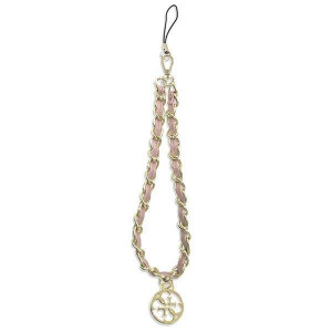 Guess Zawieszka Gustsas4p Phone Strap Różowy/pink Chain Metal 4g Charm