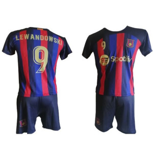 Komplet Piłkarski Fc Barcelona Nr. 9 Lewandowski Koszulka Spodenki S-xxl