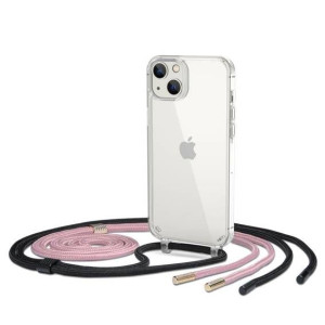 Etui Iphone 14 Plus Tech-protect Flexair Chain Black & Pink Transparentne