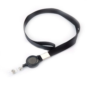Smycz Easy Pull Zawieszka Skipass Etui Na Kartę Czarny