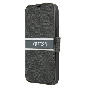 Oryginalne Etui Iphone 13 Mini Guess Book 4g Stripe (gubkp13s4gdgr) Szare