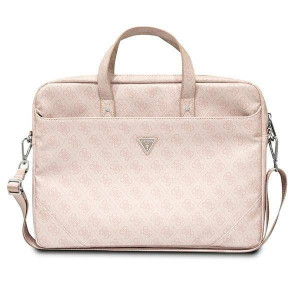 Oryginalne Etui Laptop 16" Guess Saffiano 4g Hot Stamp Triangle Logo Różowe