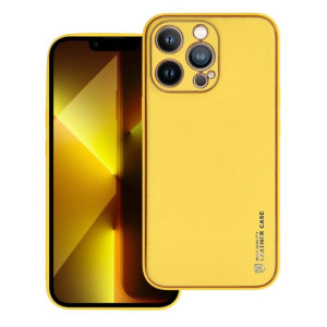 Futerał Leather Case Skórzany Do Iphone 14 Pro Żółty