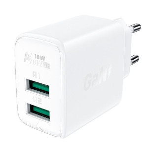 Acefast Ładowarka Sieciowa 2 X Usb 3a Qc18w A33 Biała