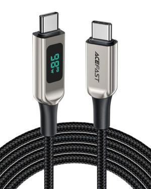 Acefast Kabel Typ C Do Typ C 5a Pd100w Lcd C6-03 2m Srebrny