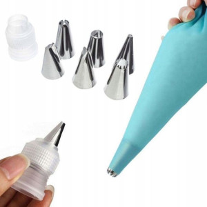 Tylki Cukiernicze Zestaw 6 szt+Adapter+Worek Silik