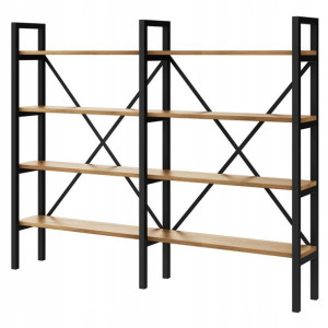 Regał Loft industrialny na książki dąb D4-20 200cm