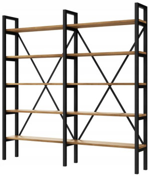 Regał Loft industrialny na książki dąb D5-30 180cm
