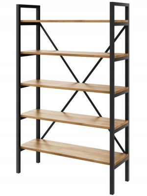 Regał Loft industrialny na książki dąb D5-30 60cm