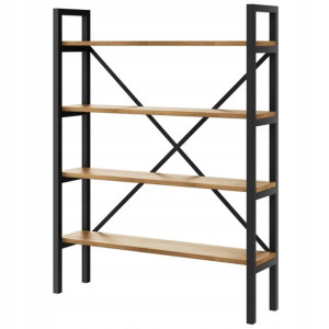 Regał Loft industrialny na książki dąb D4-20 120cm