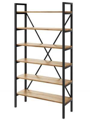 Regał Loft industrialny na książki dąb D6-40 140cm