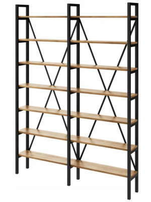 Regał Loft industrialny na książki dąb D7-30 180cm