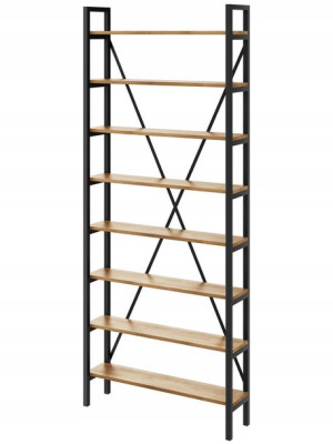 Regał Loft industrialny na książki dąb D8-20 100cm