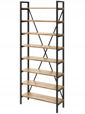 Regał Loft industrialny na książki dąb D8-30 140cm