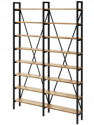 Regał Loft industrialny na książki dąb D8-40 180cm