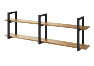 Półka ścienna wisząca industrial loft dąb 200 cm