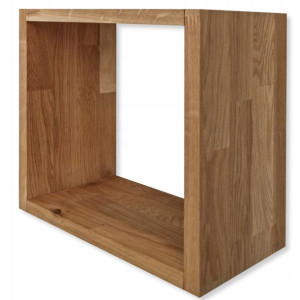 Półka wisząca dębowa kwadrat CUBE LOFT 30x30 cm