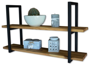 Półka wisząca loft stal dąb książki Light D2 60cm