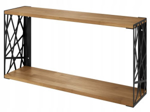 Półka wisząca regał loft wzór z blachy dąb 100 cm