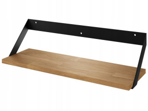 Półka wisząca ścienna LOFT metal i dąb U-60 cm