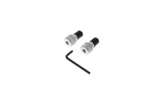 Końcówki, ciężarki kierownicy 15/26mm aluminium chrom, ryflowane