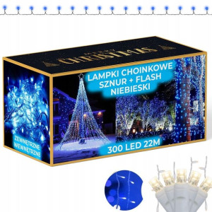 Lampki Choinkowe 300 Led Zewnętrzne + Flash 25m