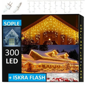 Sople 300 Led Lampki Zewnętrzne Ip44 Stałe + Flash