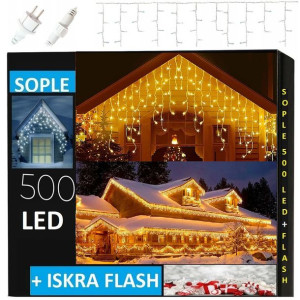 Sople 500 Led Lampki Zewnętrzne Ip44 Stałe + Flash