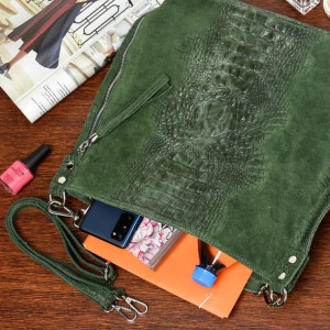 Torebka skórzana zamszowa shopper W10