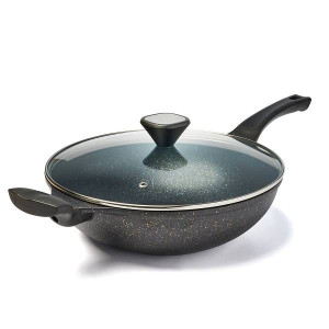 Aluminiowa Patelnia Głęboka Z Pokrywką Wok 30 Cm K