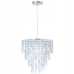 Lampa Kryształowa Sufitowa Chrom E14 Glamour