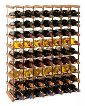 Regał na wino półka Stojak na 63 Butelki Szklane/ PET — RW-8/ 7x9 — Brązowy