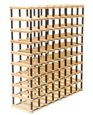 Regał na wino półka Stojak na 72 Butelki Szklane/ PET — RW-8/ 8x9 — Surowy