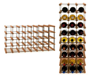 Regał na wino półka Stojak na 32 Butelki Szklane/ PET — RW-8/ 8x4 — Brązowy