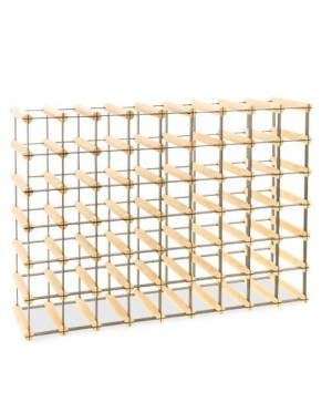 Regał na wino półka Stojak na 54 Butelki Szklane/ PET — RW-8/ 9x6 — Surowy