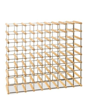 Regał na wino półka Stojak na 72 Butelki Szklane/ PET — RW-8/ 9x8 — Surowy