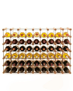 Regał na wino półka Stojak na 54 Butelki Szklane/ PET — RW-8/ 9x6 — Brązowy
