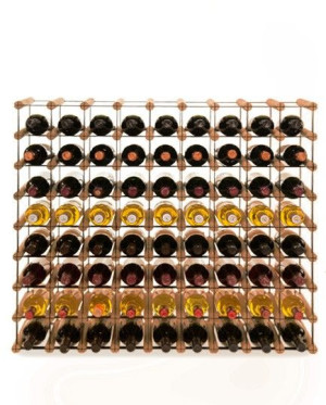Regał na wino półka Stojak na 72 Butelki Szklane/ PET — RW-8/ 9x8 — Brązowy
