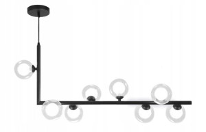 Lampa Sufitowa 8 Głowic Metalowa Czarna Industria