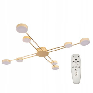 Lampa Sufitowa Nowoczesna Gold 8-ramienna Led