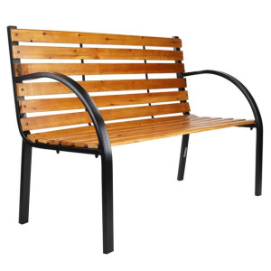 Ławka parkowa, brązowa, 122x60x81 cm