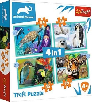 Puzzle Trefl 35/48/54/70 34382 zwierzęta