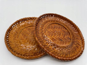 Podkładka rattan pod kubek boho vintage brąz