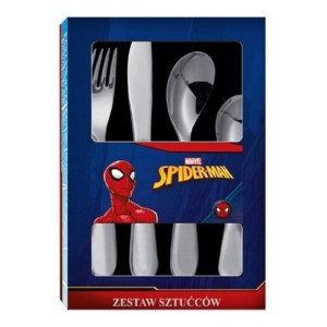 Komplet 4 Sztućców Dla Dzieci Spiderman Stal Nierd