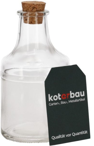 KOTARBAU® Okrągła Butelka z Korkiem ze Szkła 200 ml