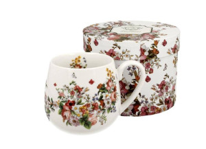Kubek Baryłka 430 Ml Vintage Flowers White Duo