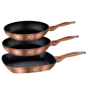 Zestaw 3 Patelni Granitowych Berlinger Haus Rose Gold Line Bh-1279